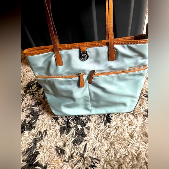 Michael Kors Kempton Medium Nylon Pocket Tote - Celadon - Picture 1 of 9
